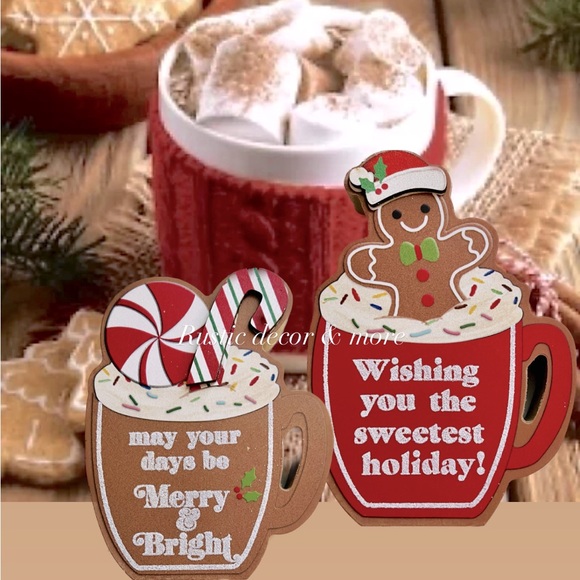 May Your Days Be Merry & Bright Hot Cocoa Christmas Sign Decor Cup Chocolate Mug - Picture 1 of 1